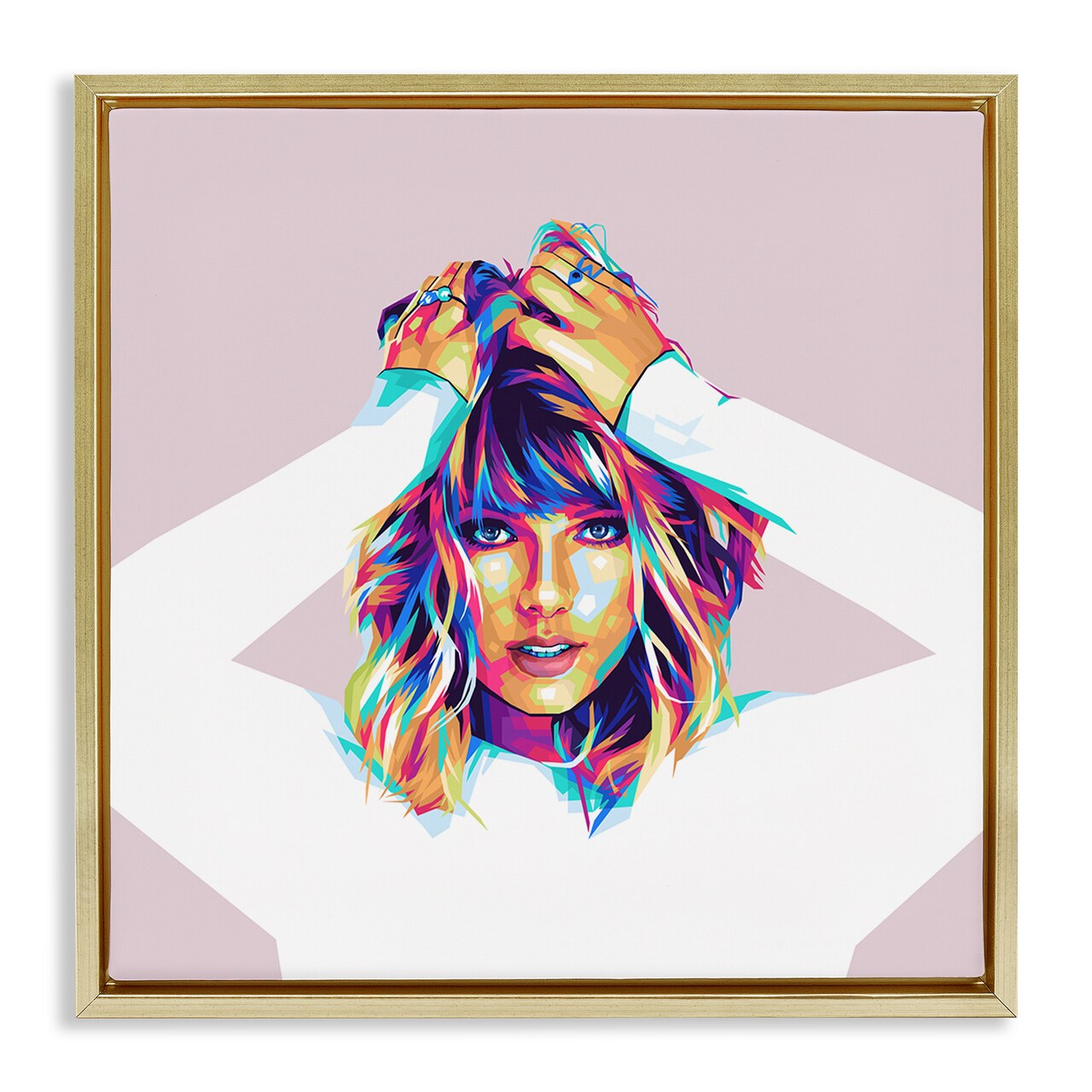 Stupell Industries Rainbow Haired Taylor Framed Floater Canvas Wall Art Design by Birch&Ink